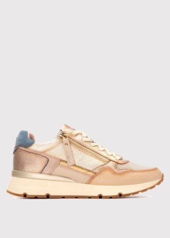 deportiva piel beige