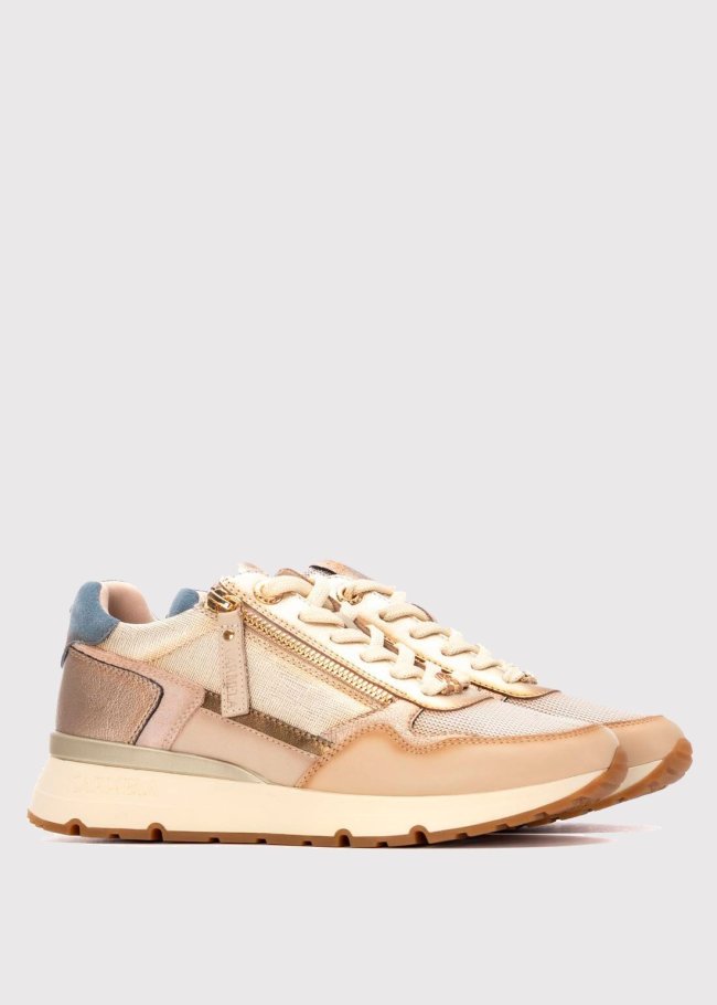deportiva piel beige