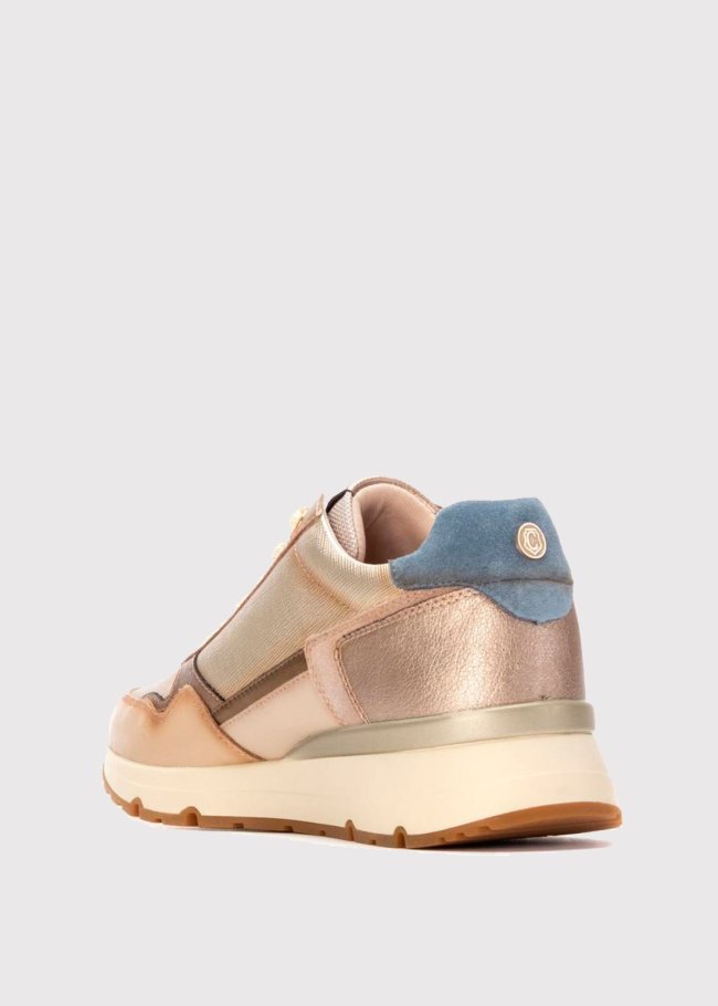 deportiva piel beige