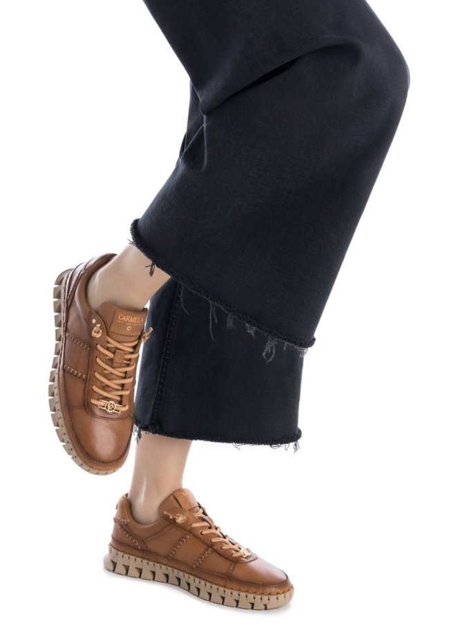 deportiva piel camel