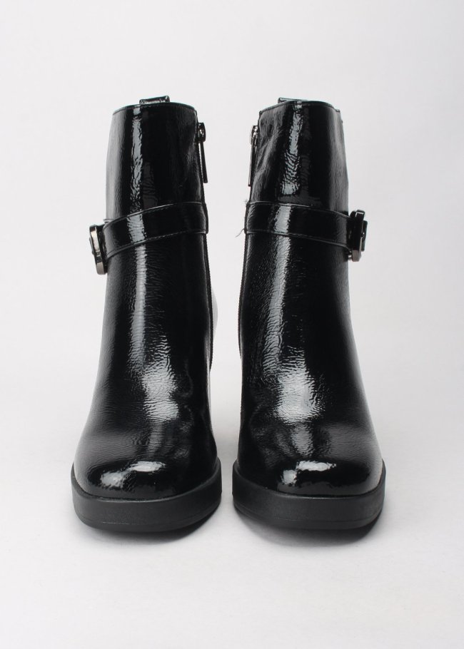 botin hebilla piel negro