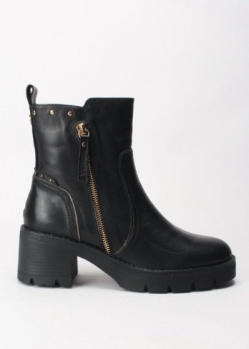 botin piel negro