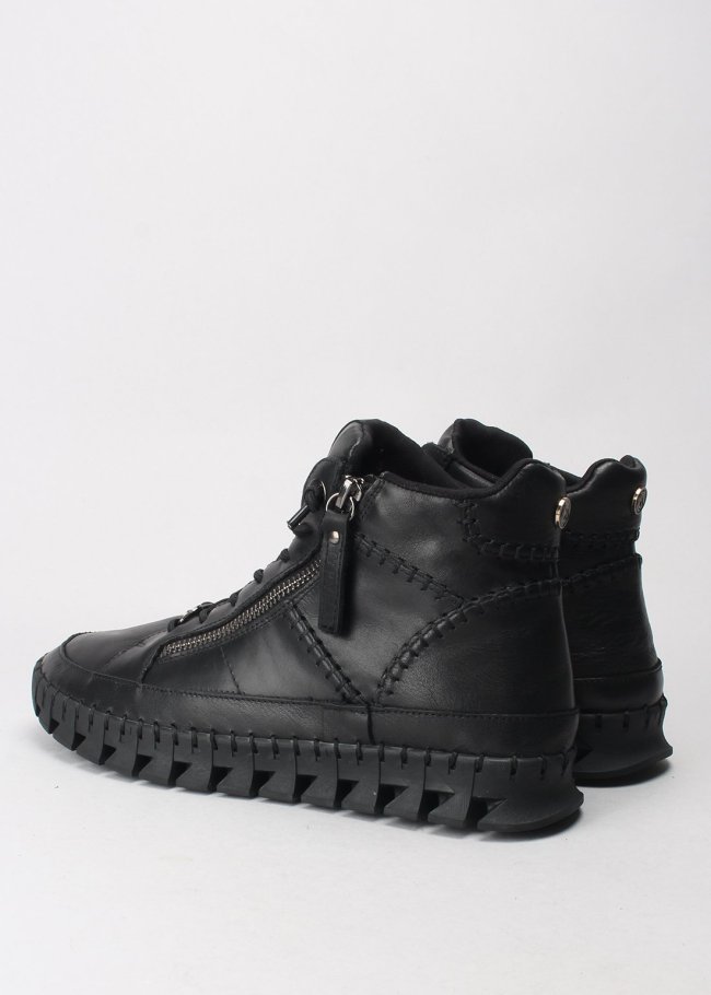 deportiva botin piel negro