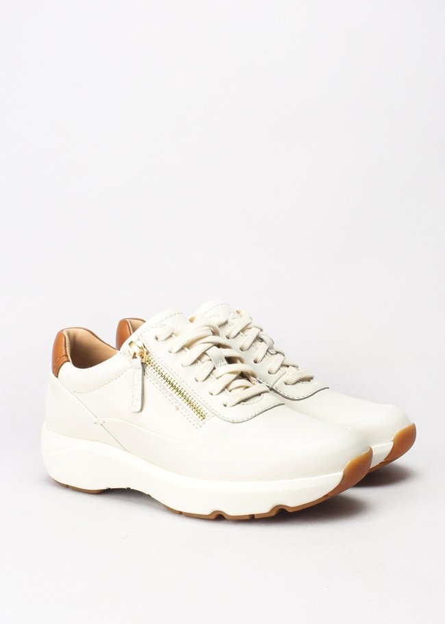 tivoli zip off white leather