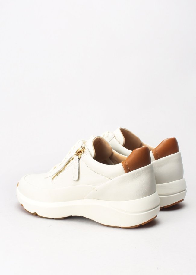 tivoli zip off white leather