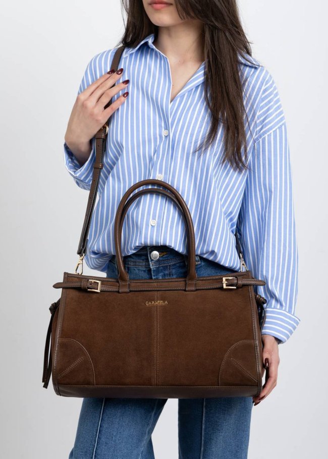 bolso serraje marron