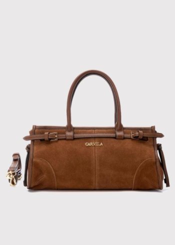 bolso serraje camel