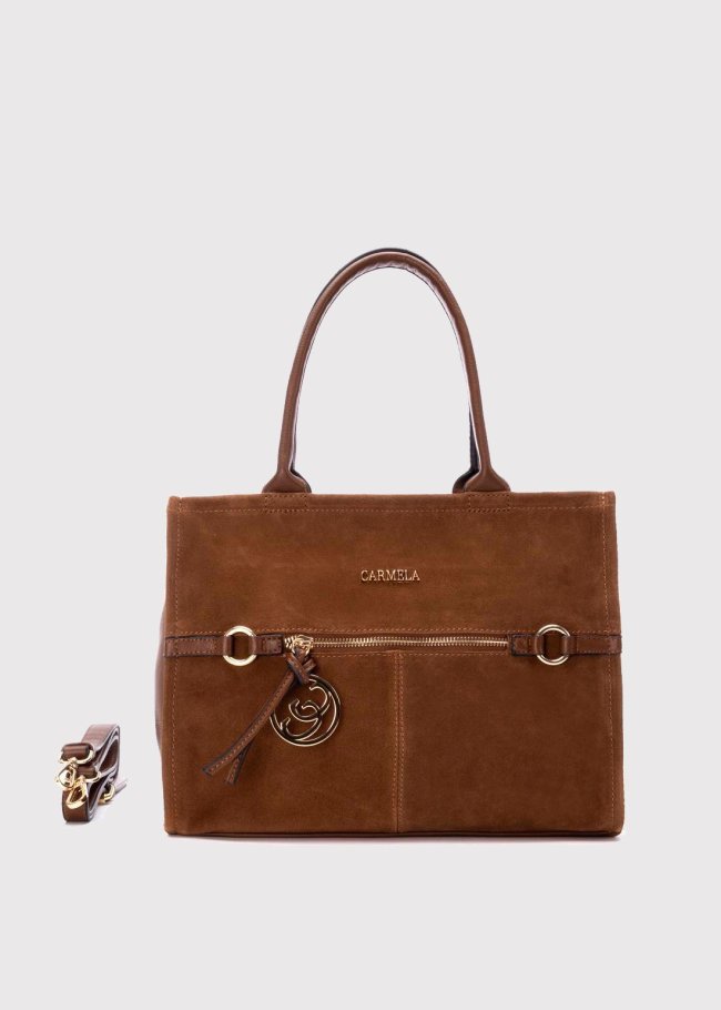 bolso serraje camel