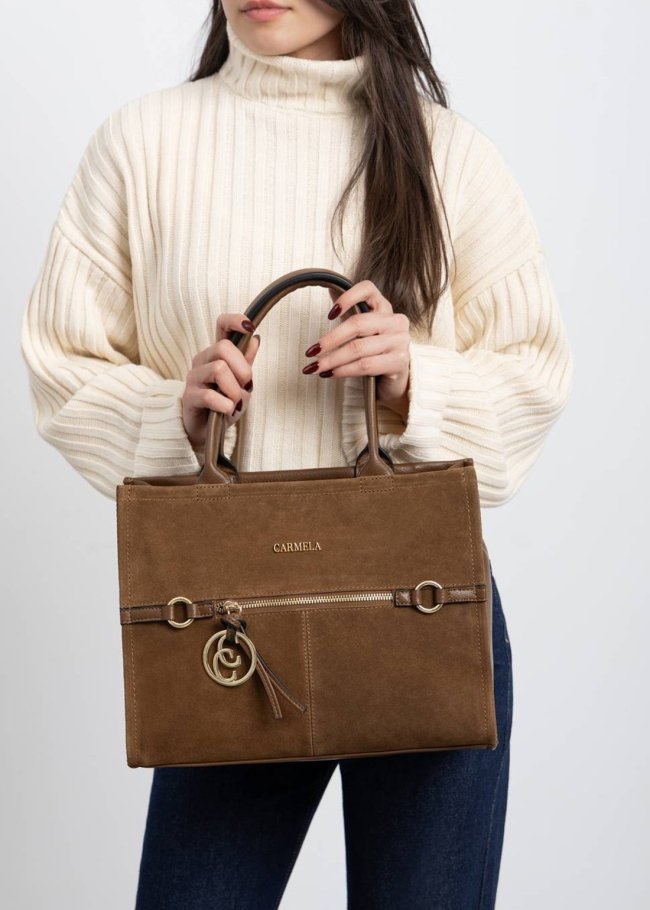 bolso serraje camel