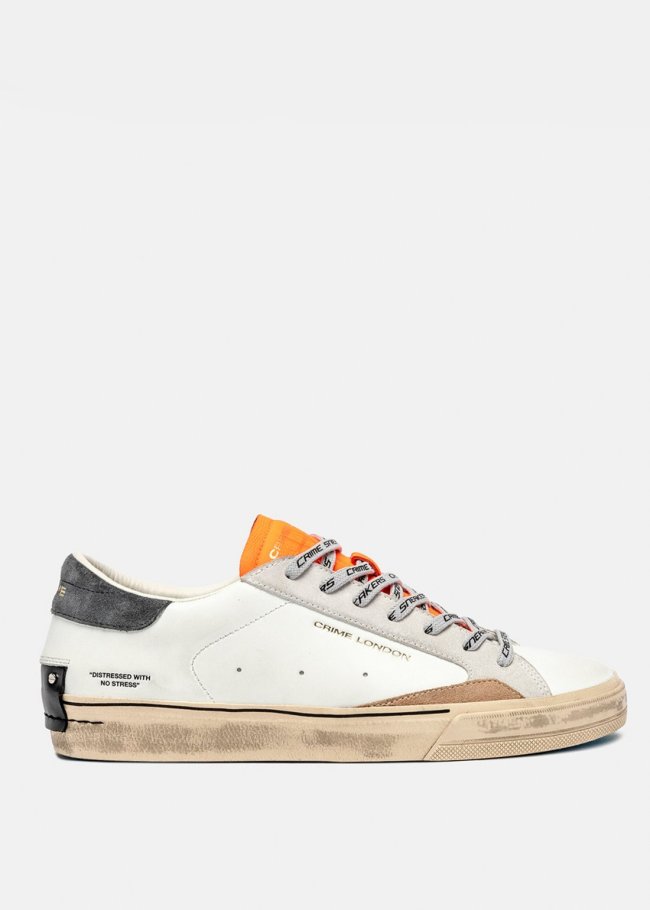 deportiva blanca lengueta fluor