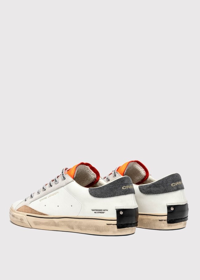 deportiva blanca lengueta fluor