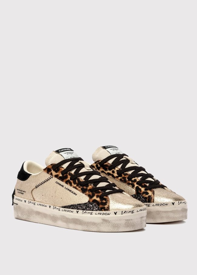 deportiva platino leopardo