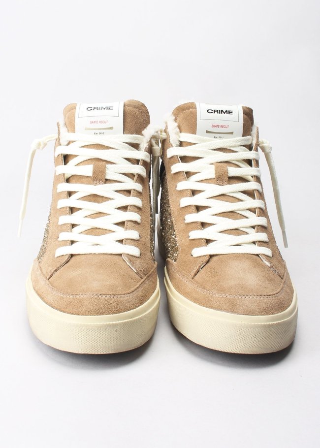 deportiva botin gliter oro