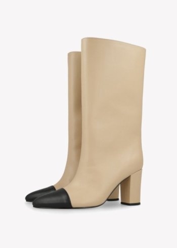 bota beige punt negra 2