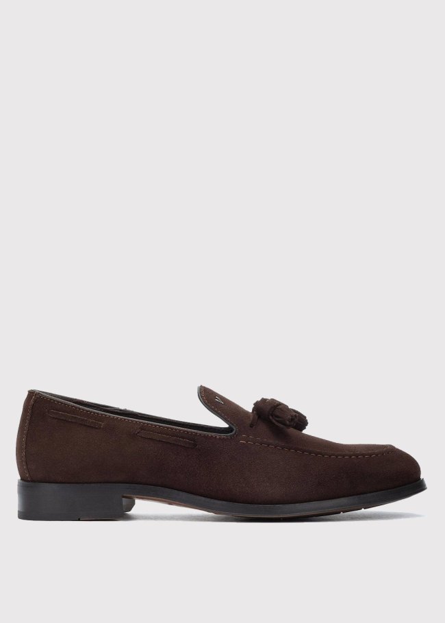 empire mocasin ante marron borlas