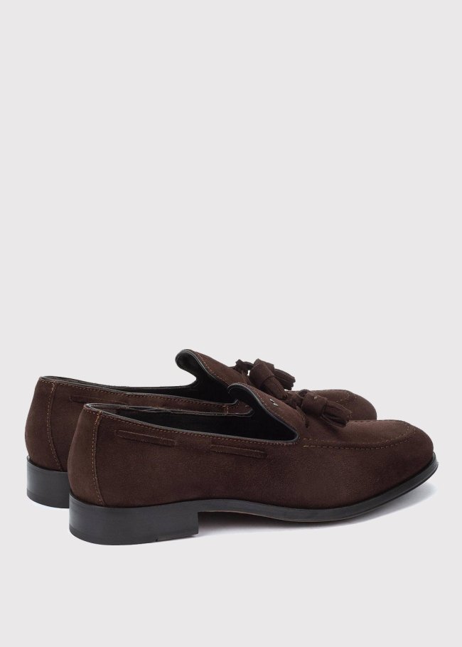 empire mocasin ante marron borlas