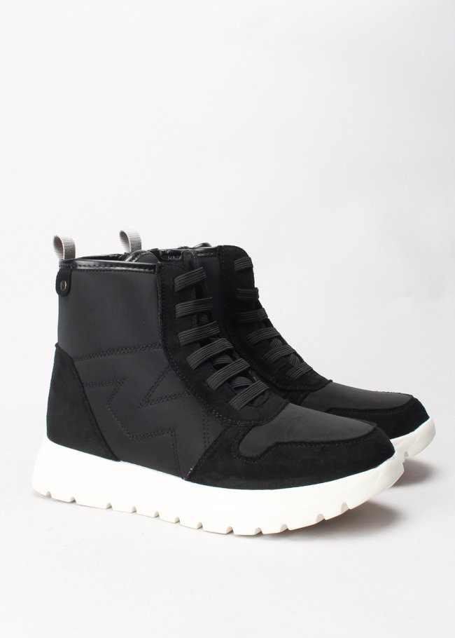botin negro cordones