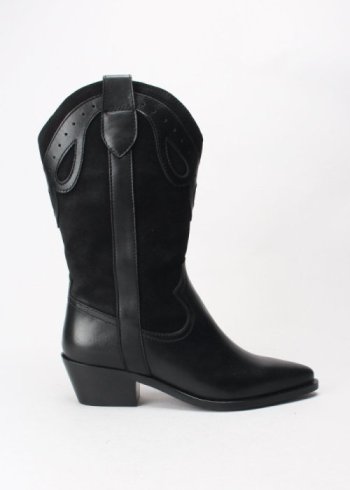 bota piel negro serraje negro