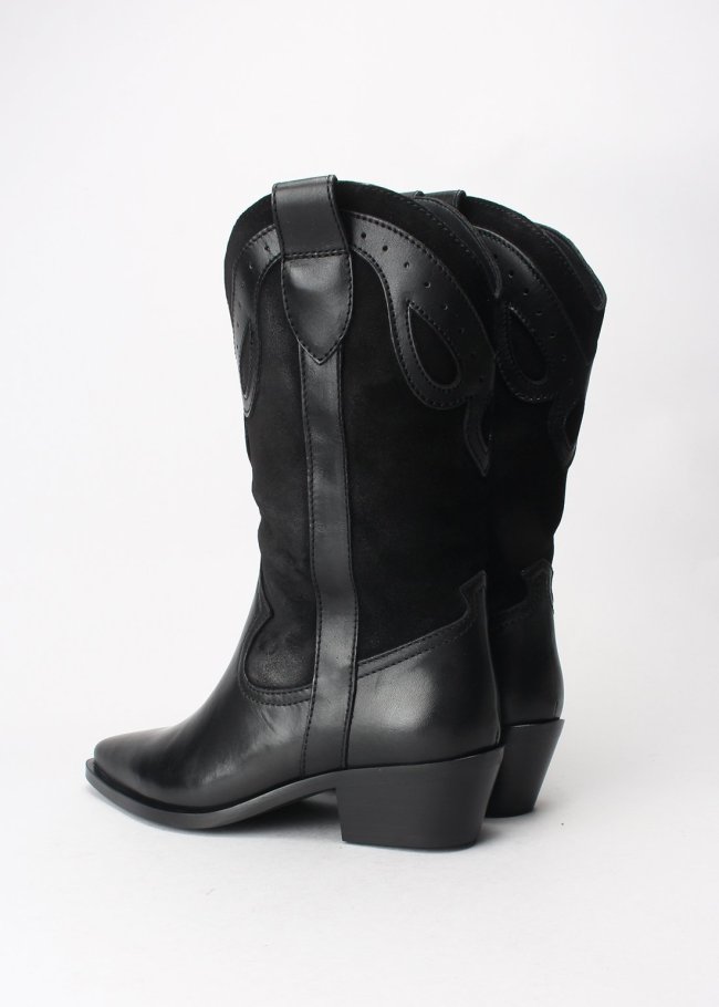bota piel negro serraje negro