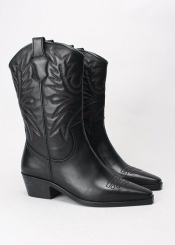 bota pespunte piel negro 2