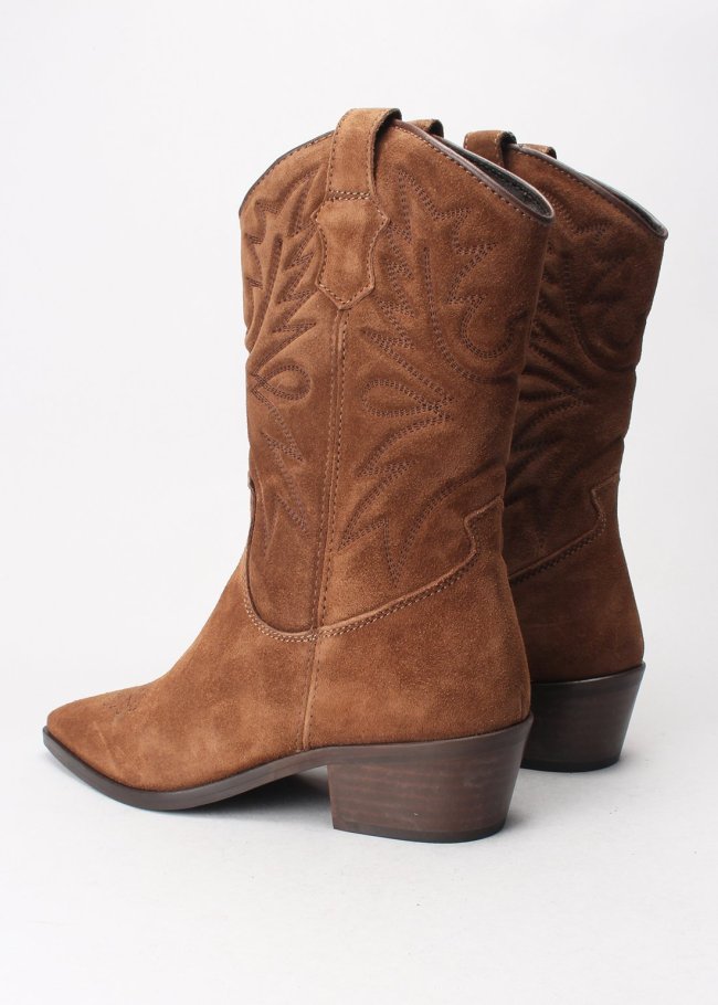 bota pespunte serraje marron