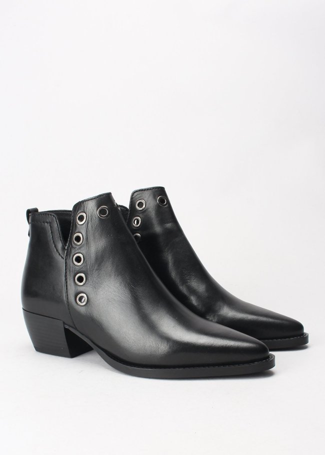 botin piel negro