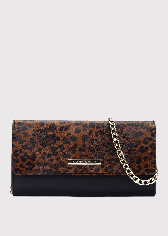 bolso cuero solapa estampado