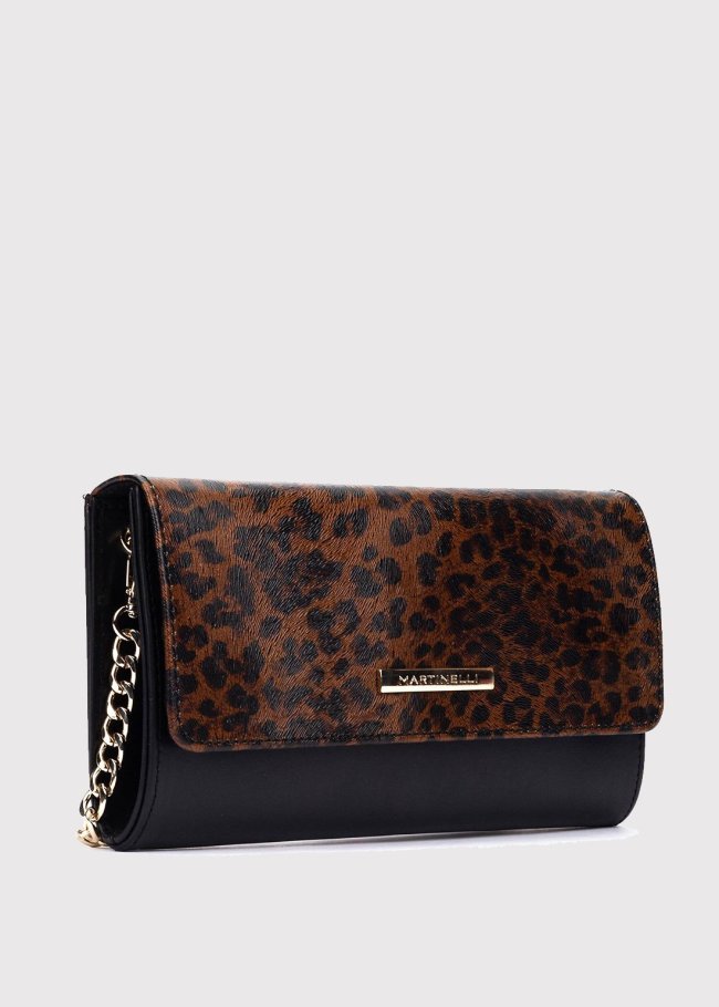 bolso cuero solapa estampado