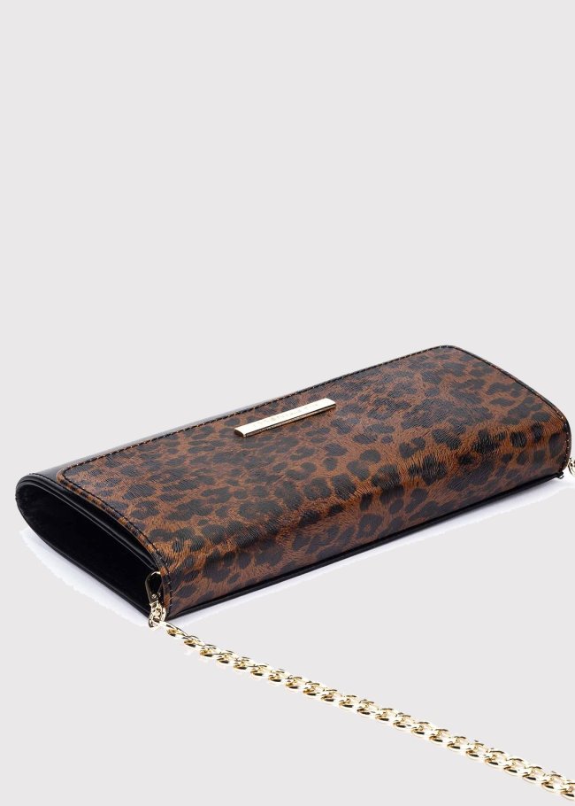 bolso cuero solapa estampado