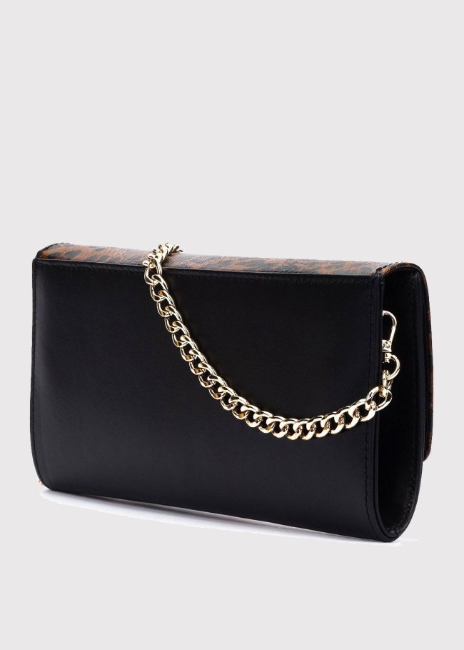 bolso cuero solapa estampado