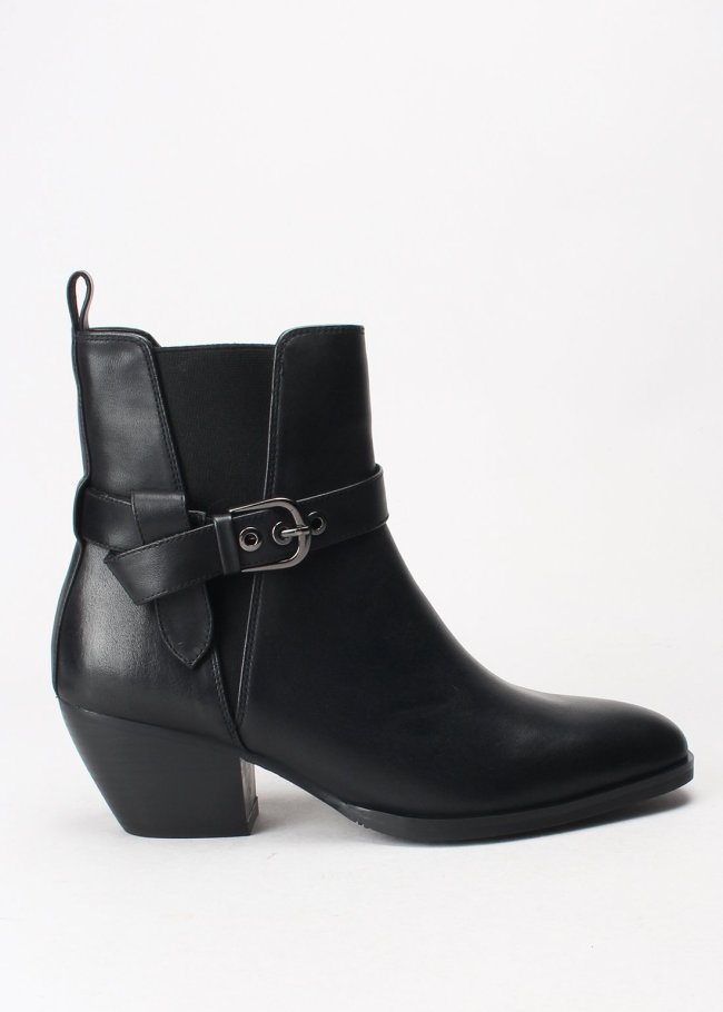 botin hebilla napa negro