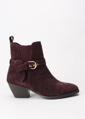 botin hebilla ante amaranto