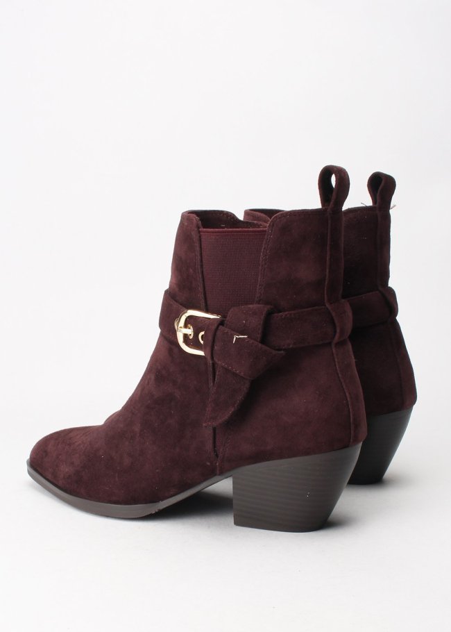 botin hebilla ante amaranto