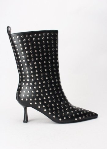 botin tachas lycra pu negro