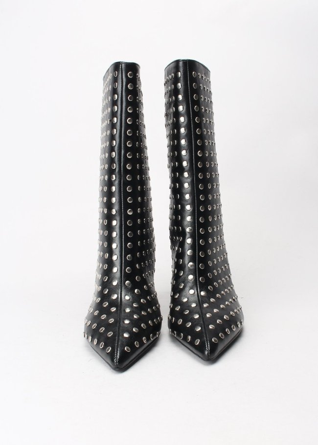 botin tachas lycra pu negro