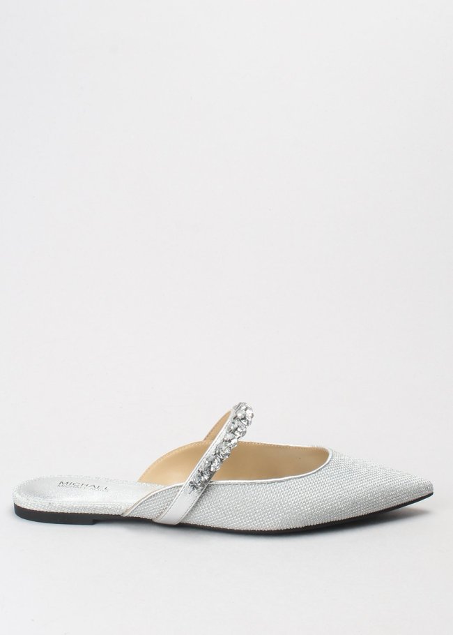 salon jessa flex flat mule silver