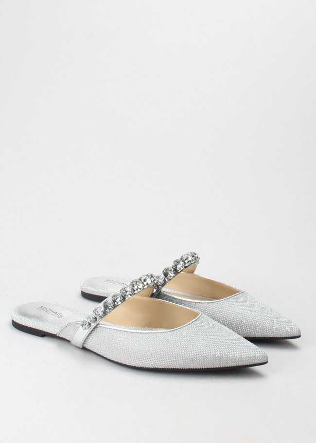 salon jessa flex flat mule silver