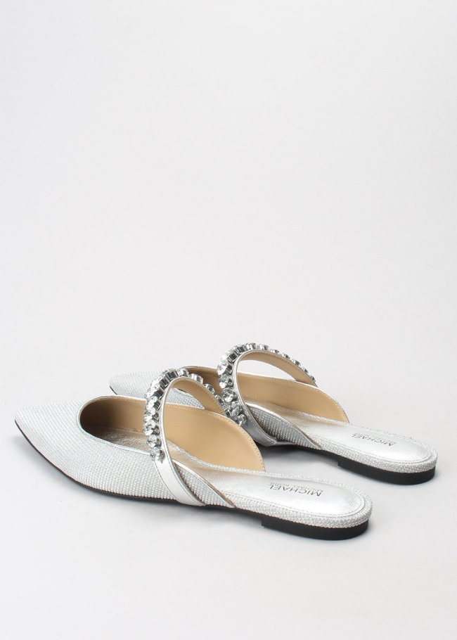 salon jessa flex flat mule silver
