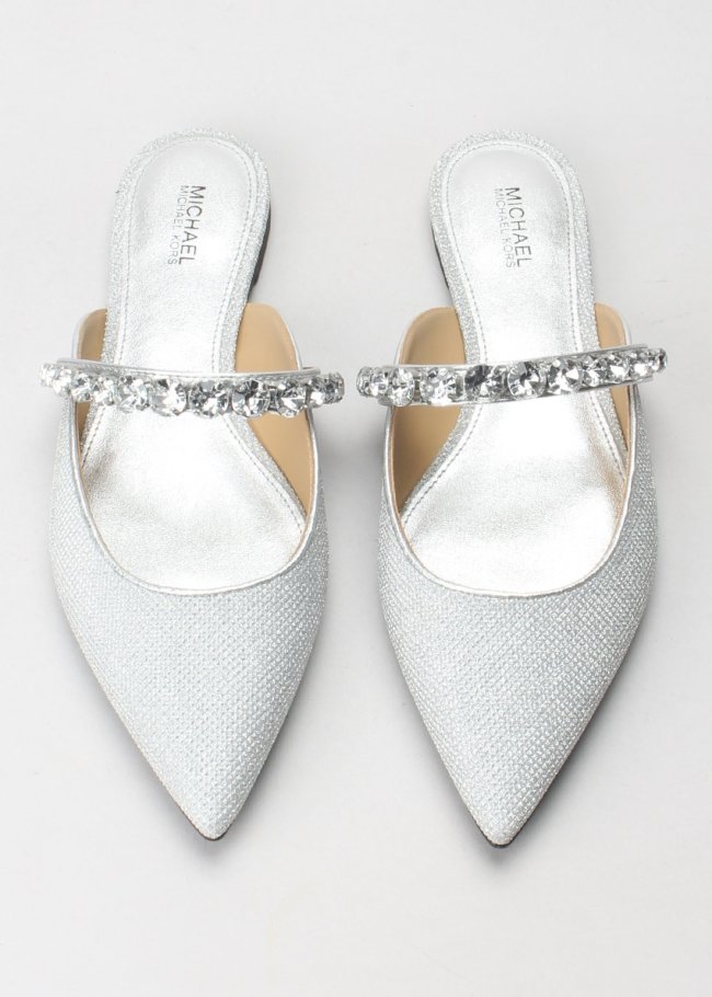salon jessa flex flat mule silver