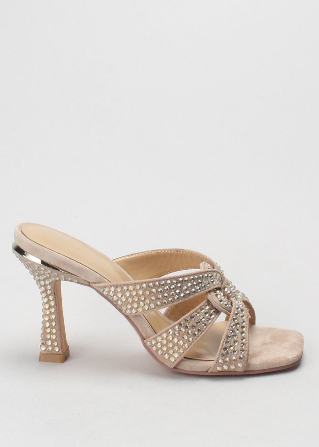 sandalia piedras suede vison