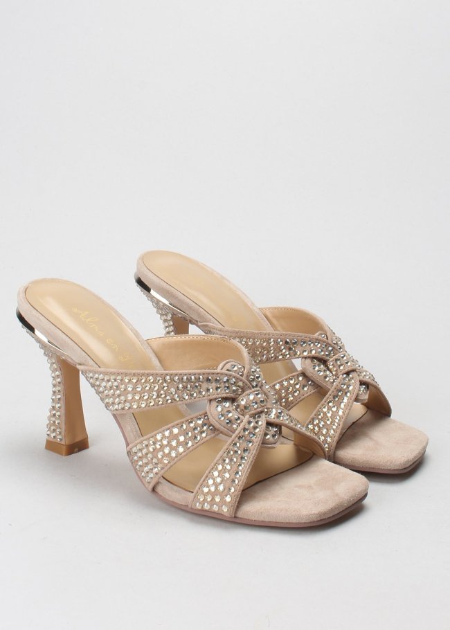 sandalia piedras suede vison