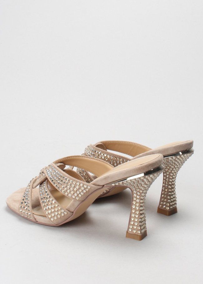 sandalia piedras suede vison