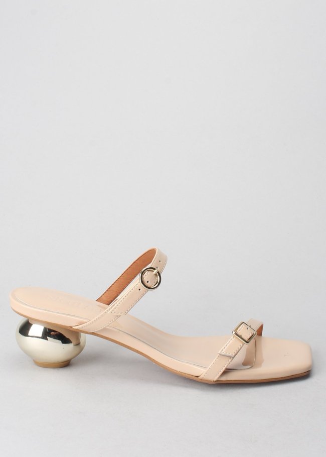 mule hebillas ademuz nude tacon oro