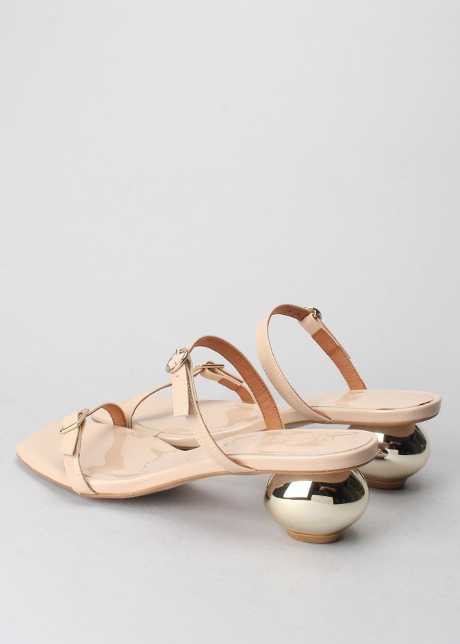 mule hebillas ademuz nude tacon oro