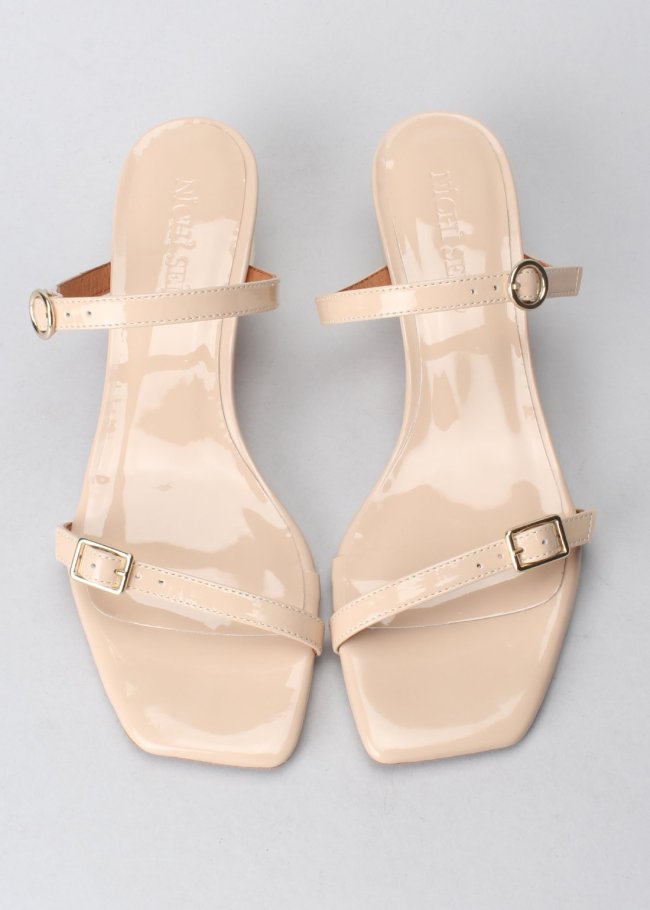 mule hebillas ademuz nude tacon oro