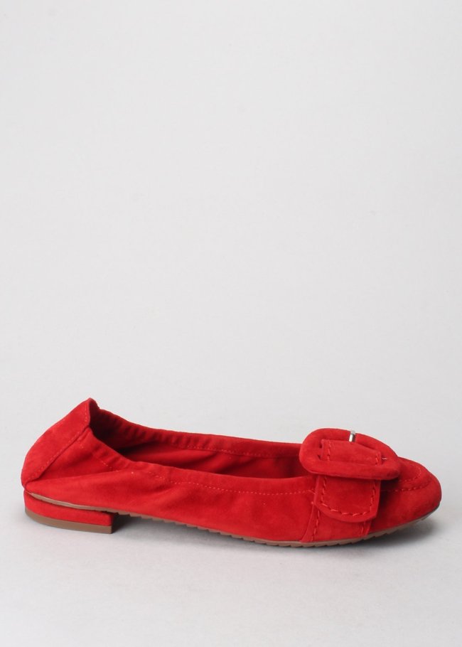 bailarina hebilla ante rojo