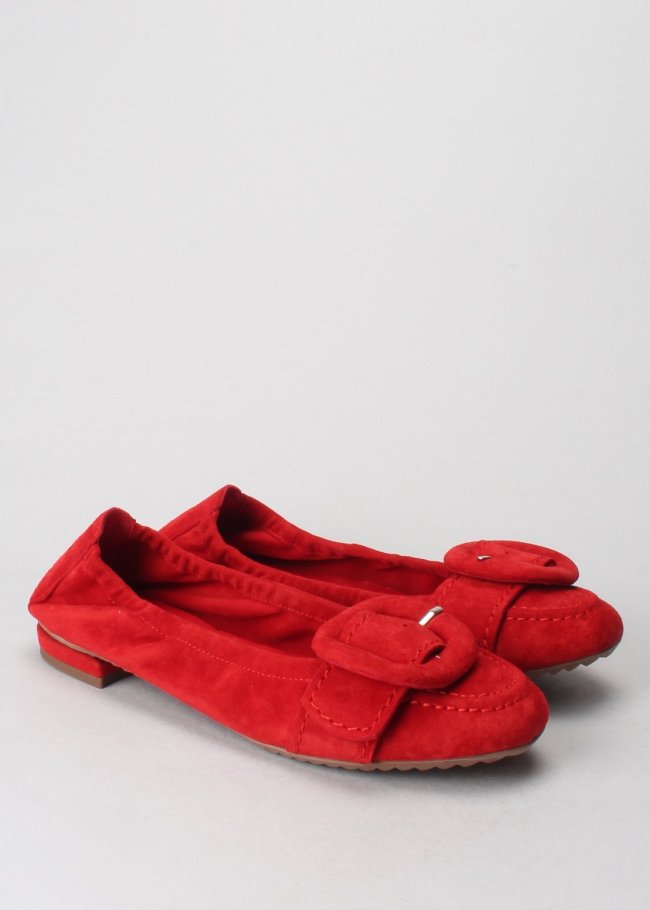 bailarina hebilla ante rojo