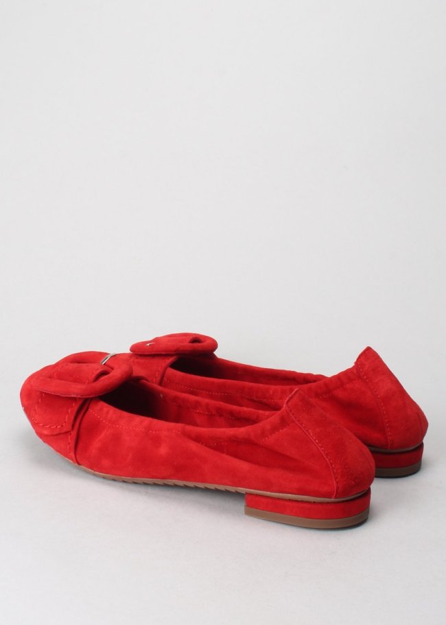 bailarina hebilla ante rojo