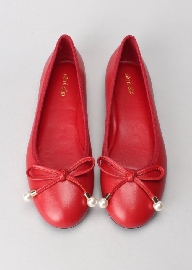 bailarina lazo perla napa rojo