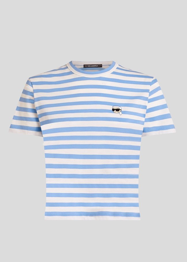 ikon stripe boxy t-shirt azul